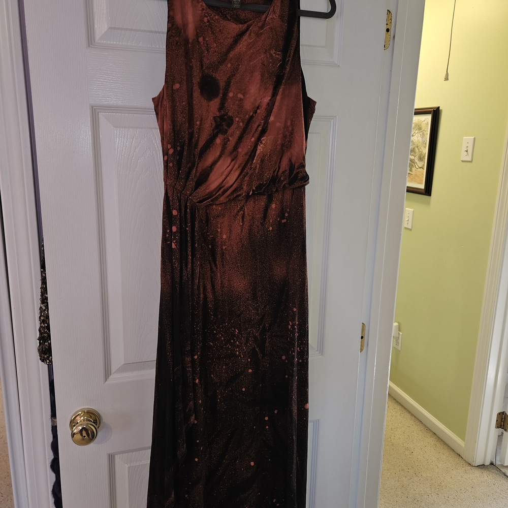 Tommy Bahama Burnt Orange and Black Maxi Dress